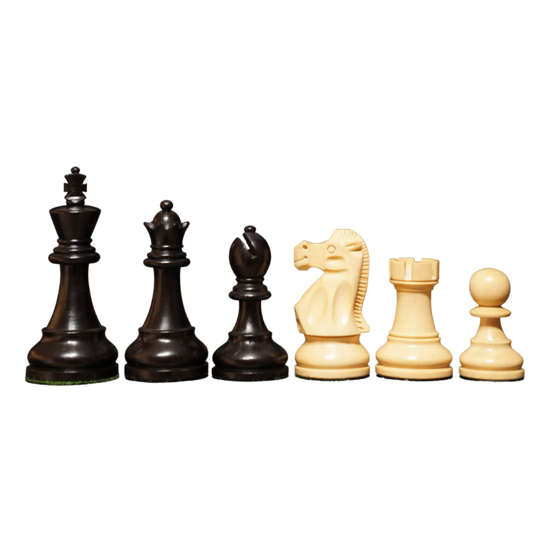 German Knight Plastic Chess Set Brown & Natural Wood Grain Pieces