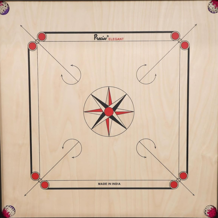 Finest 20 mm Carrom Board with Coins, Striker, and Powder