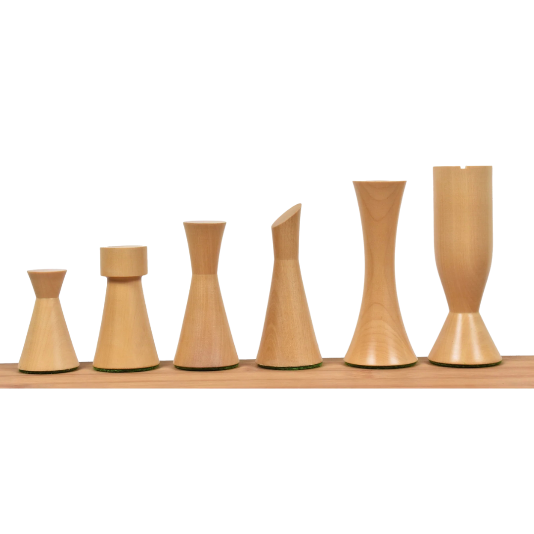 3.4" Minimalist Tower Series Chess Set- Chess Pieces Only- Weighted Ebonised Boxwood