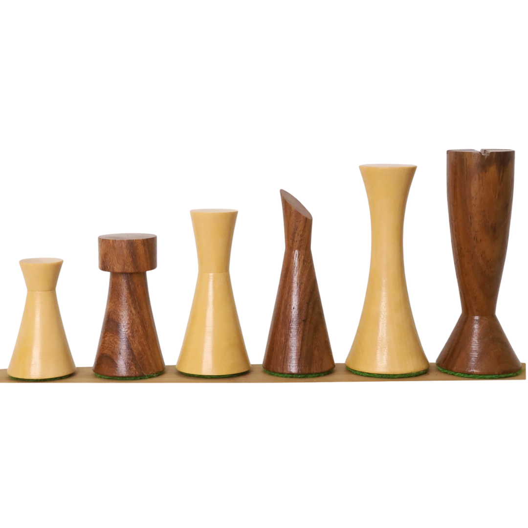 3.4" Minimalist Tower Series Chess Set- Chess Pieces Only- Weighted Golden Rosewood