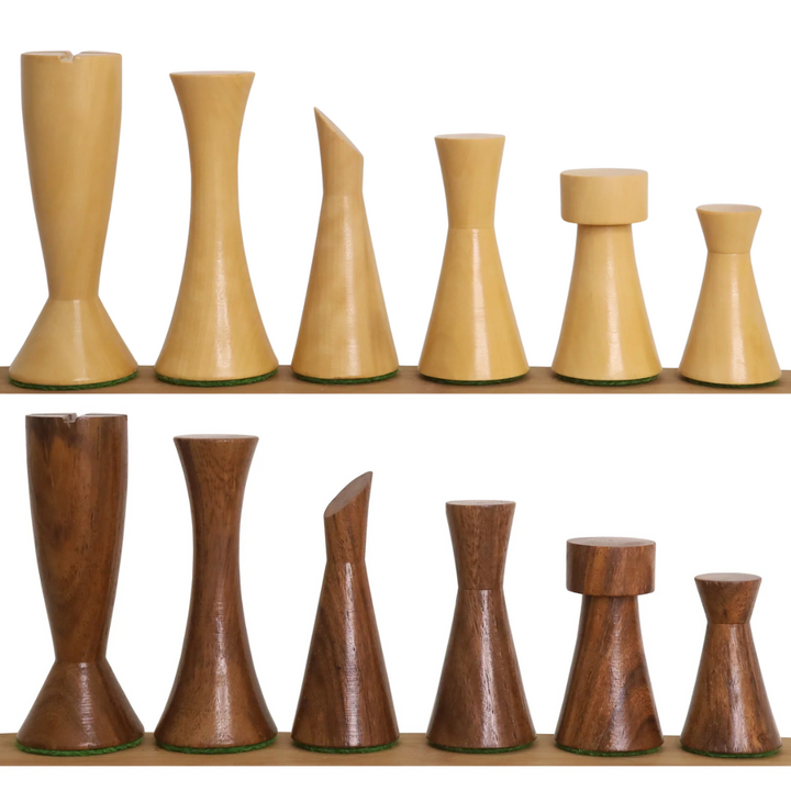 3.4" Minimalist Tower Series Chess Set- Chess Pieces Only- Weighted Golden Rosewood