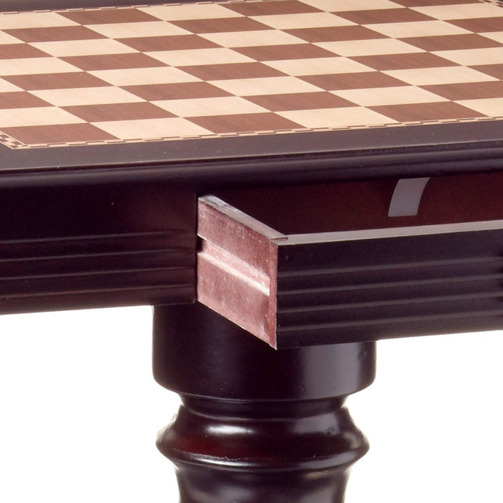 Chess table: Furniture Table, 27.58 in x 22.06 in x 22.06 in, Mahogany