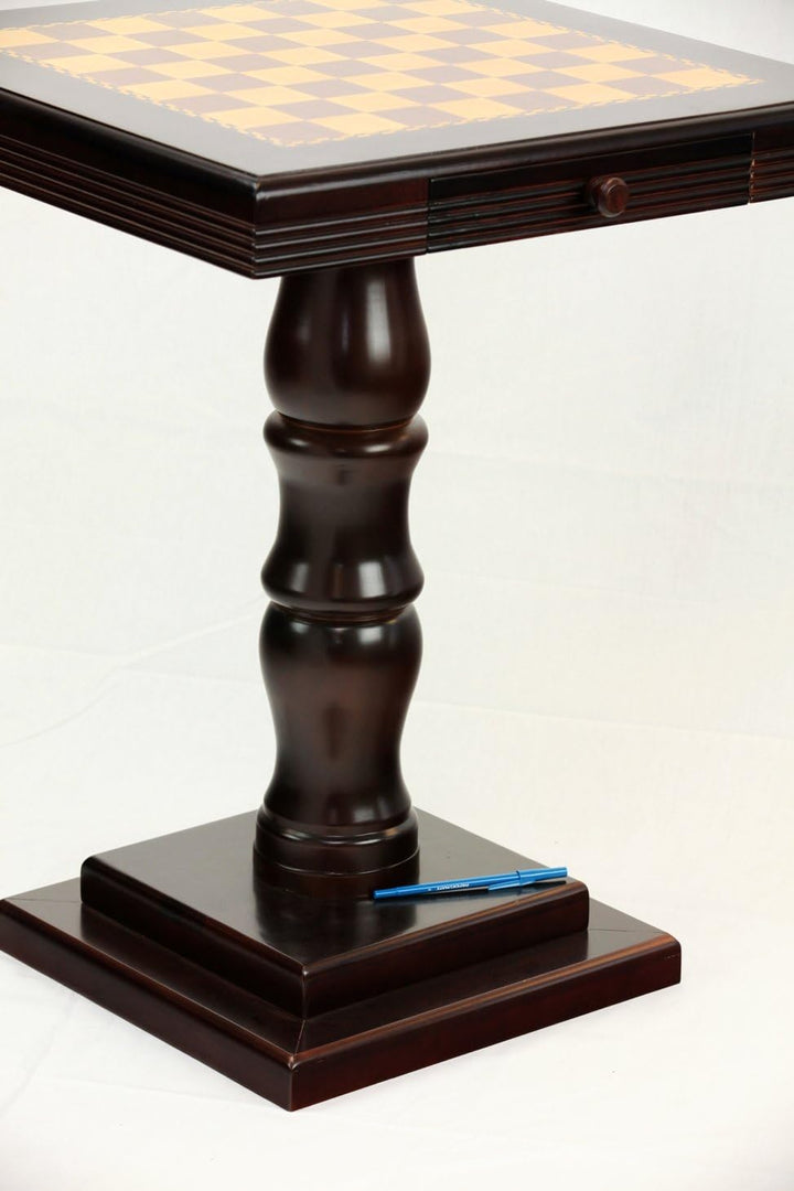 Chess table: Furniture Table, 27.58 in x 22.06 in x 22.06 in, Mahogany