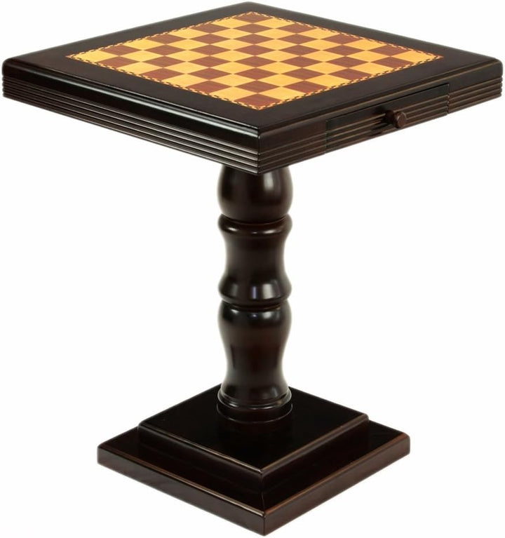 Chess table: Furniture Table, 27.58 in x 22.06 in x 22.06 in, Mahogany