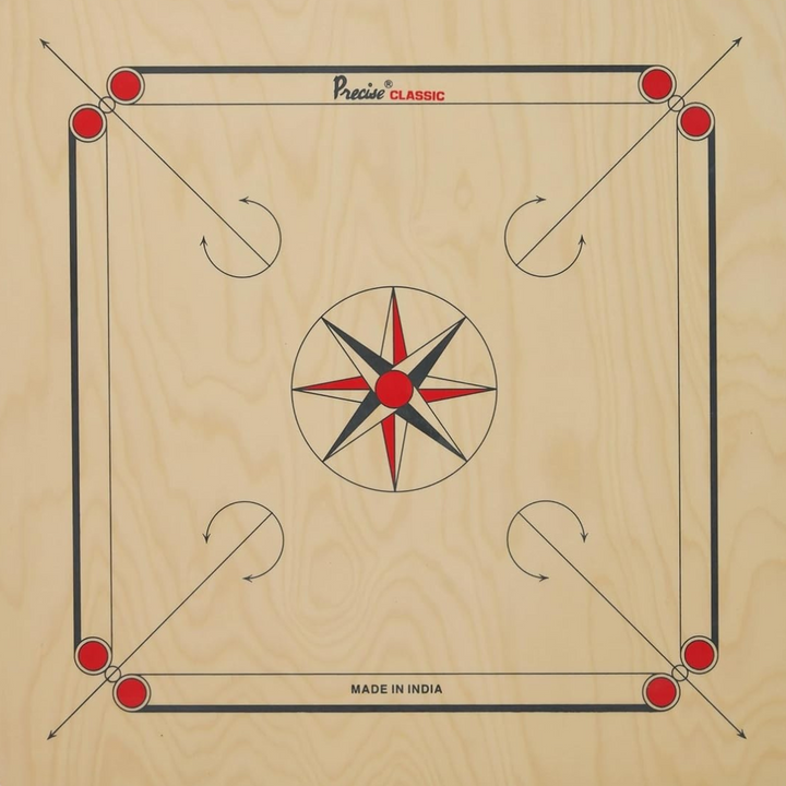 Finest 24mm Carrom Board with Coins, Striker, and Powder