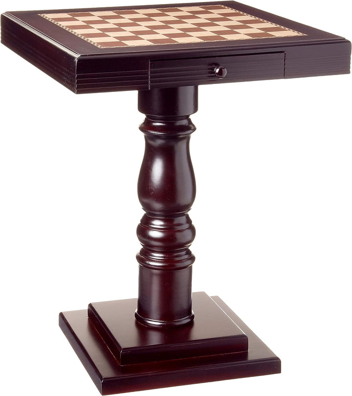 Chess table: Furniture Table, 27.58 in x 22.06 in x 22.06 in, Mahogany