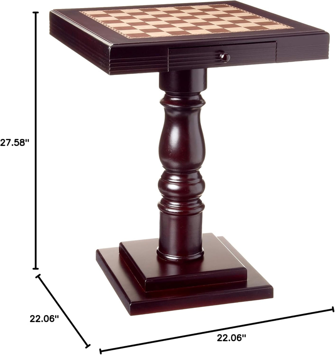 Chess table: Furniture Table, 27.58 in x 22.06 in x 22.06 in, Mahogany