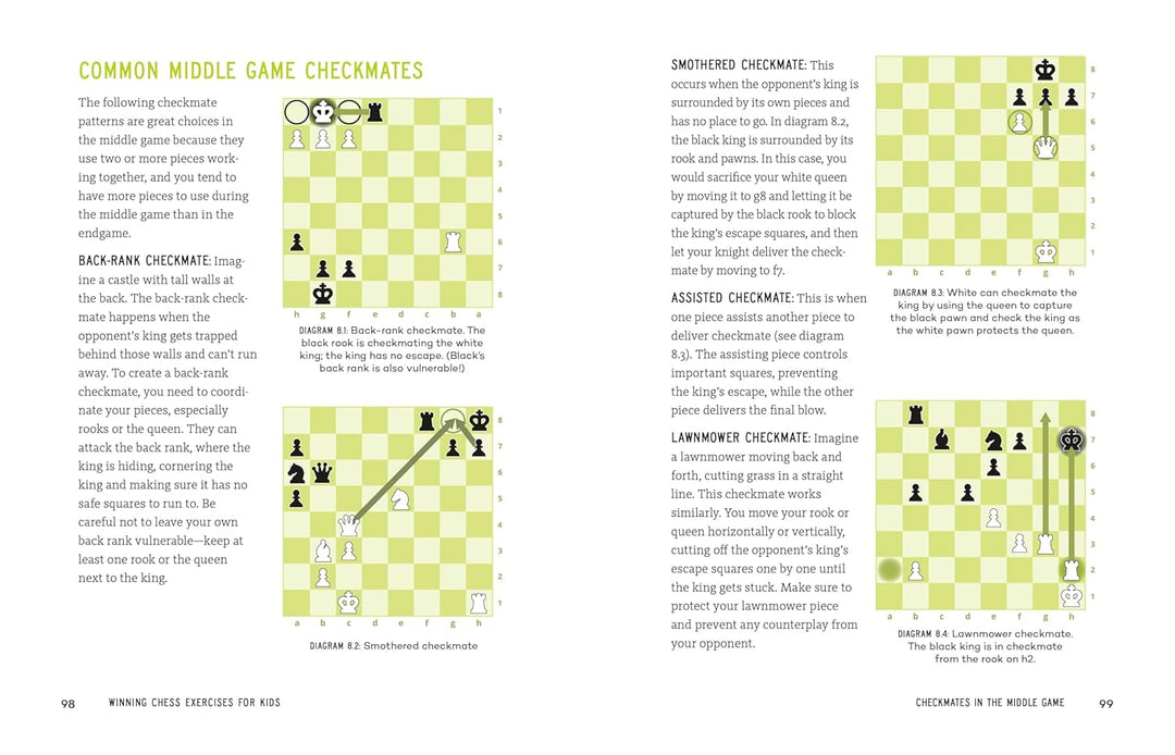 Winning Chess Exercises for Kids: Tactics and Strategies to Outsmart Your Opponent Paperback – April 2, 2024