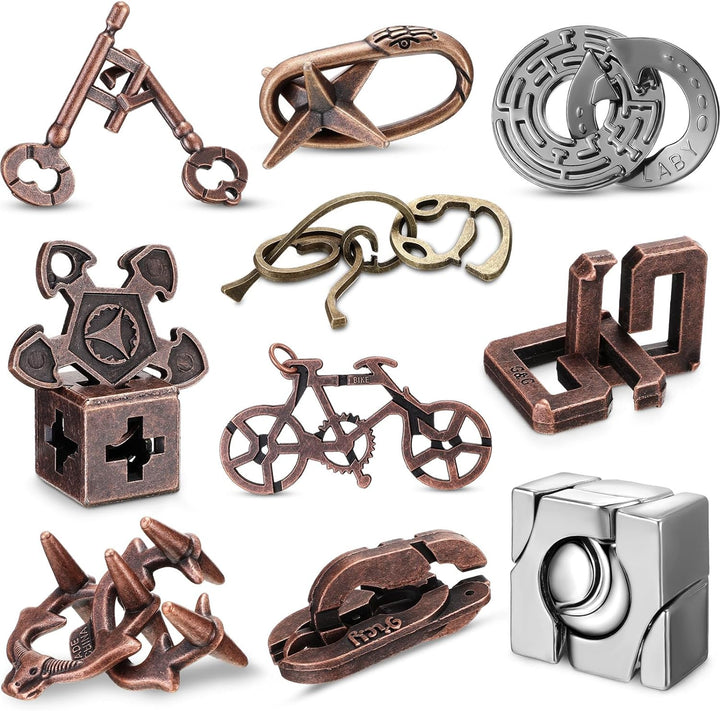 Lock Interlock 10 Pcs Metal Brain Teaser Puzzles