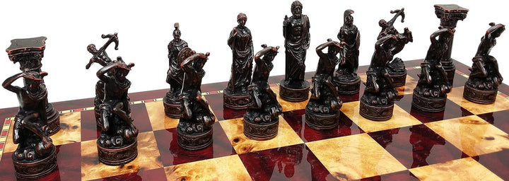 Greek Gods Mythology Set of Chess Men Pieces Hand Painted and Resin made