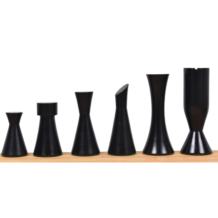 3.4" Minimalist Tower Series Chess Set- Chess Pieces Only- Weighted Ebonised Boxwood