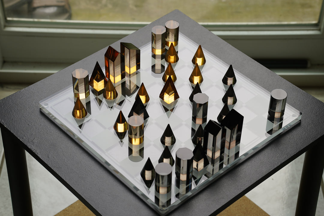 Modern Acrylic Chess Set | Geometric Design | Unique Home Decor & Strategy Game