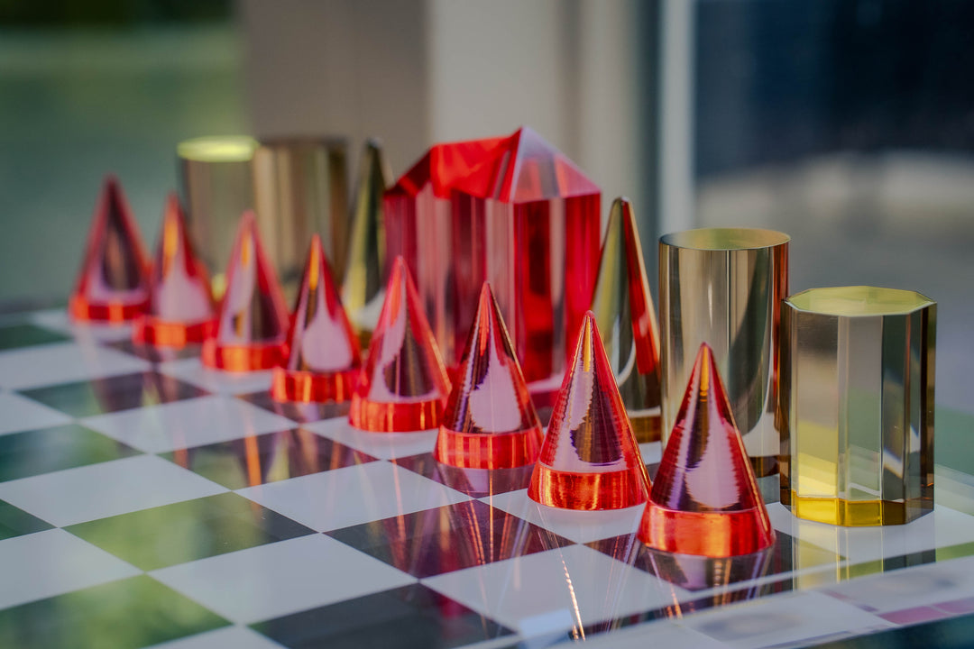 Sky Scrapers Glass Chess set | Modern Acrylic Chess Set | Crystal Chess Set