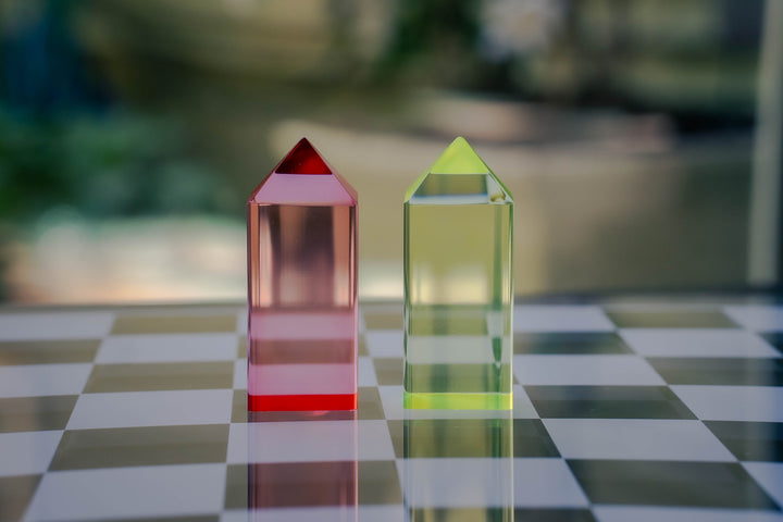 Sky Scrapers Glass Chess set | Modern Acrylic Chess Set | Crystal Chess Set