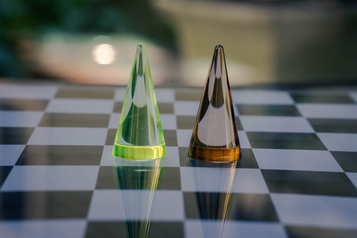 Sky Scrapers Glass Chess set | Modern Acrylic Chess Set | Crystal Chess Set