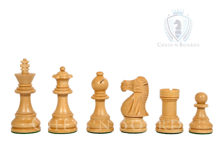 Gewichtete Schachfiguren aus goldenem Palisander der British Staunton Tournament Series