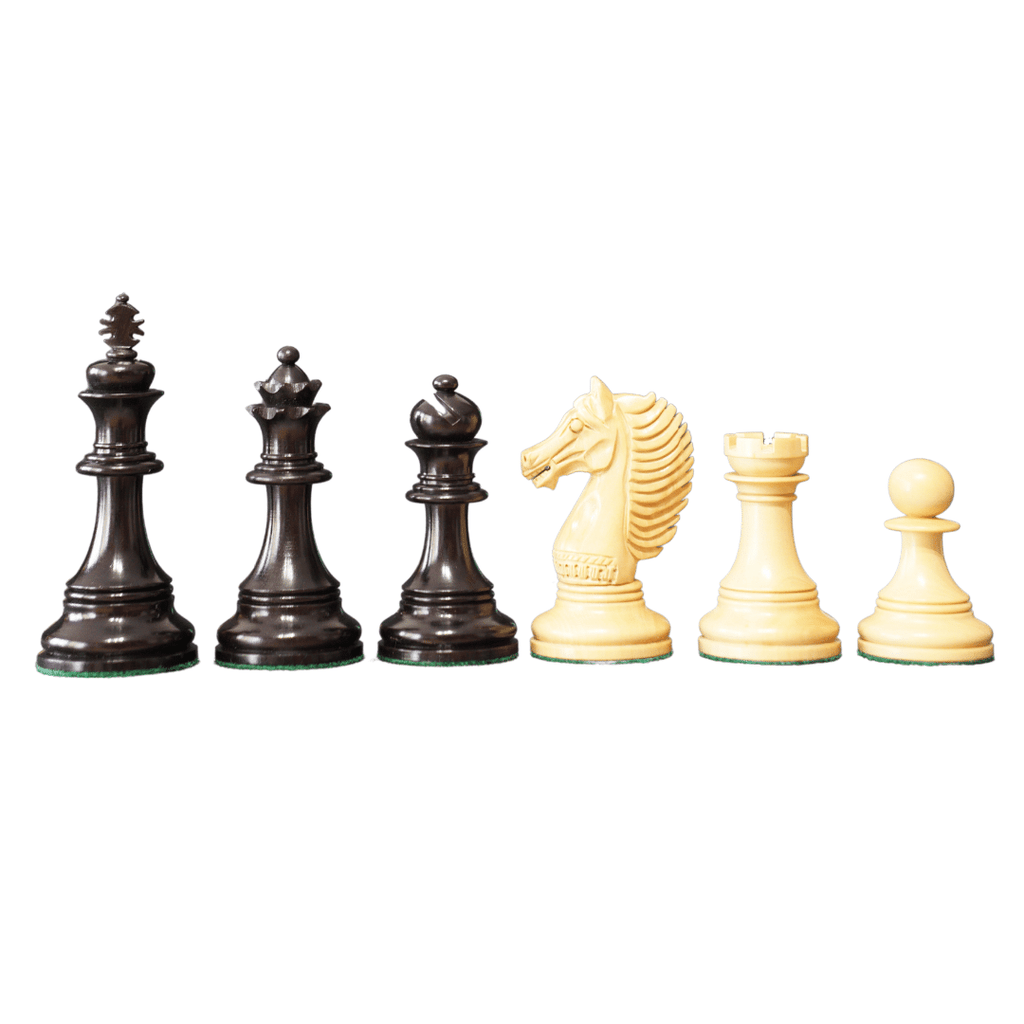 Deluxe Old Club Staunton Chess Set Ebony Boxwood Pieces with Black