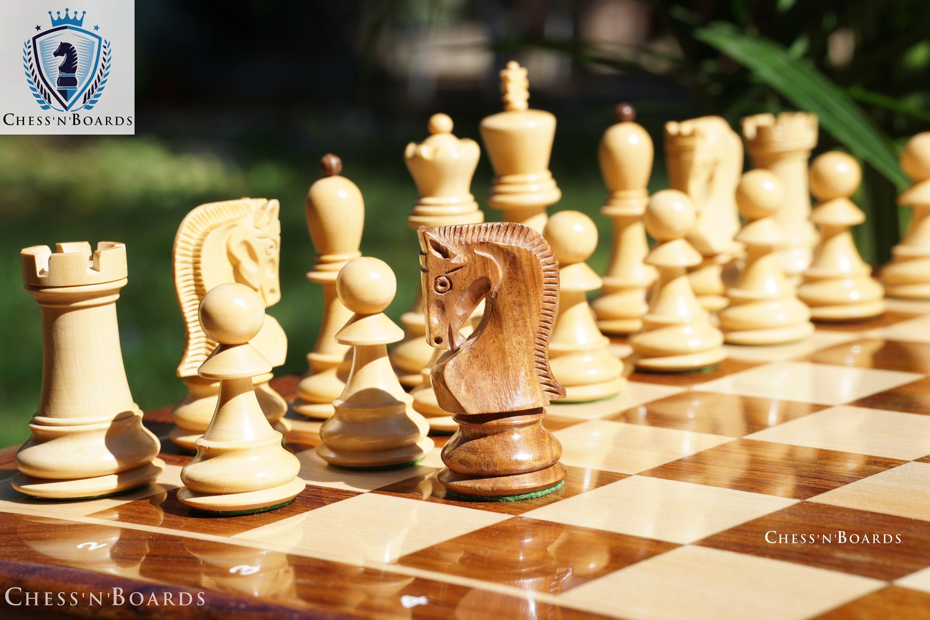 Combo Chess Set | 1950 Reproduced Zagreb Chess Pieces in Rosewood