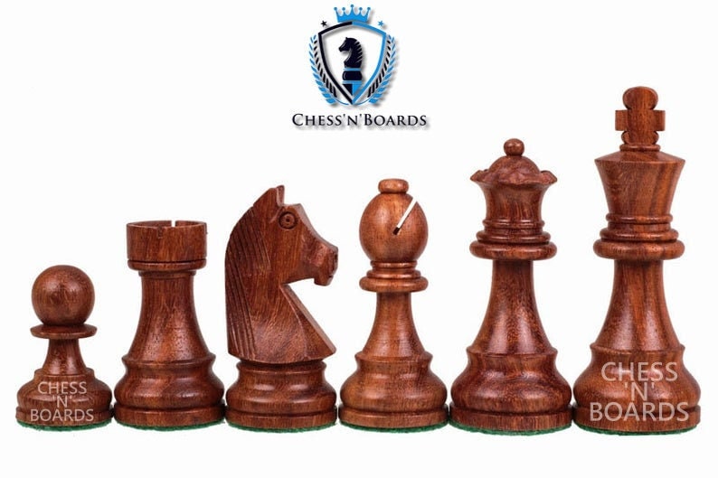 Burnt Rio Staunton 4.2 King Triple Weighted Luxury Chess Pieces
